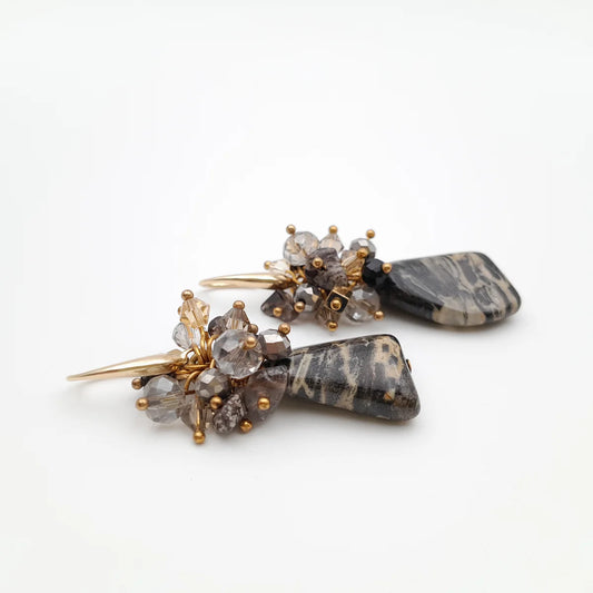 GEMSTONE ÖRHÄNGEN JASPER & GULD