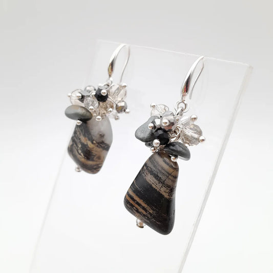 GEMSTONE ÖRHÄNGEN JASPER & SILVER