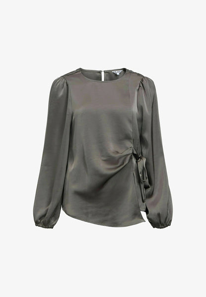 CHILLI O-NECK BLOUSE GUNMETAL