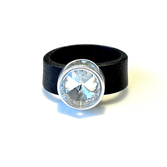 Läderring med silverplätering