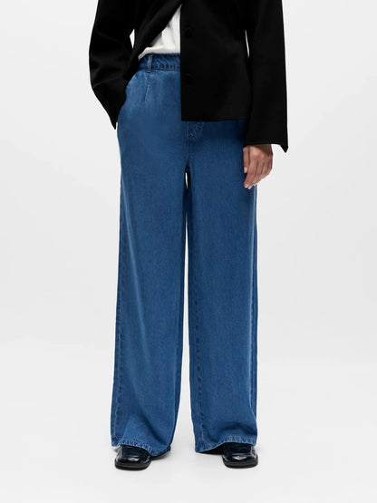 FRAME LISA WIDE PANTS MEDIUM DENIM