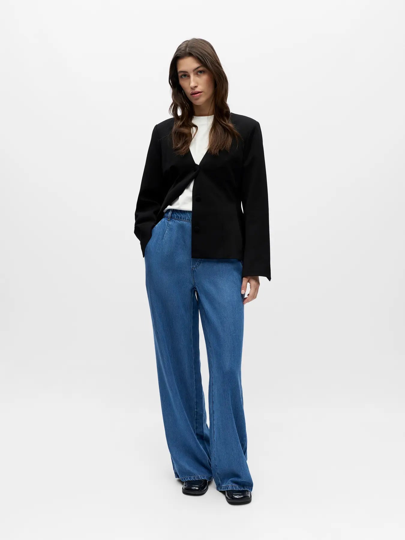 FRAME LISA WIDE PANTS MEDIUM DENIM