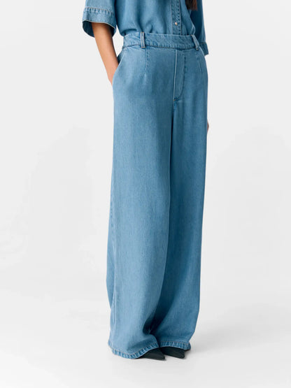 FRAME LISA WIDE PANTS LIGHT DENIM