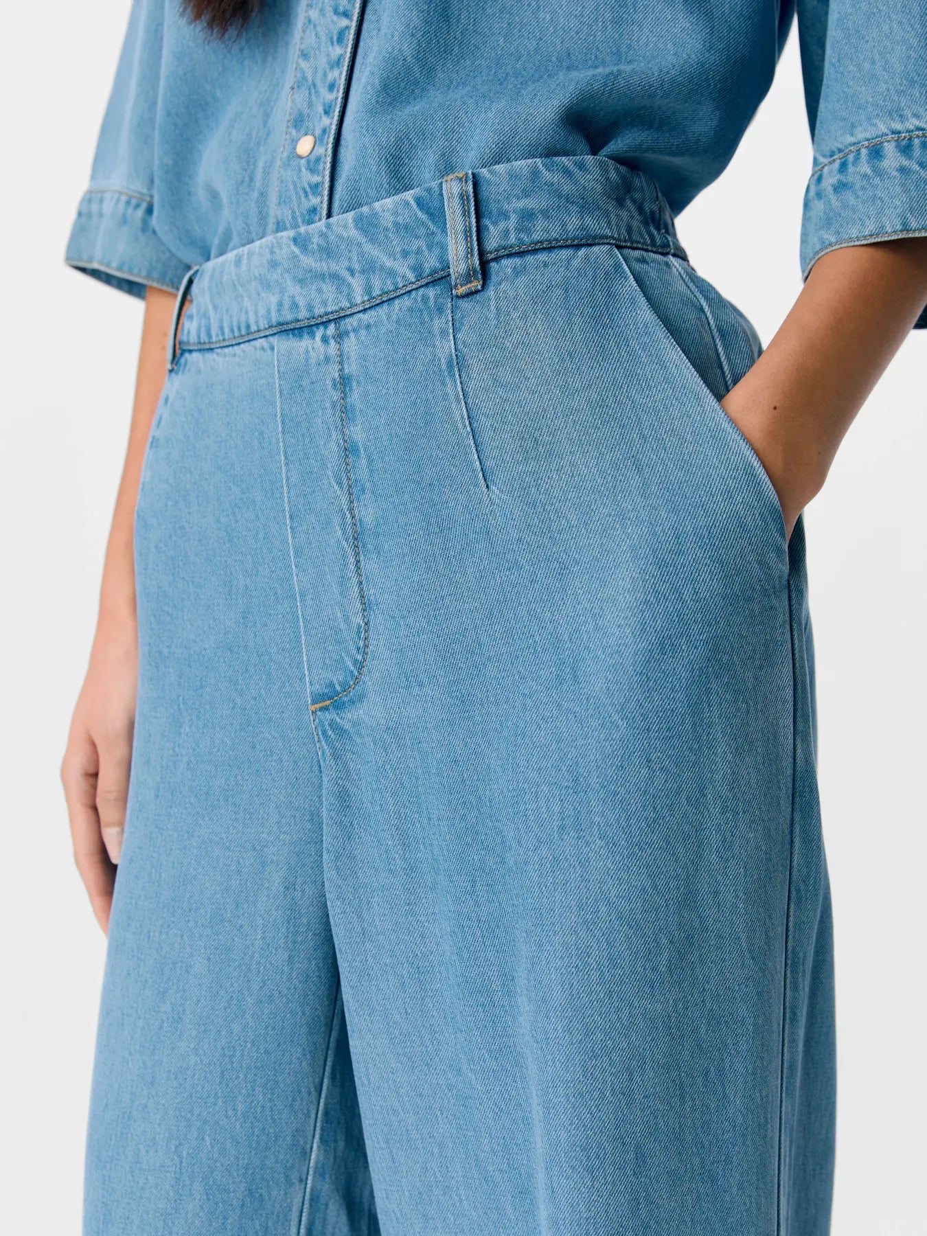 FRAME LISA WIDE PANTS LIGHT DENIM