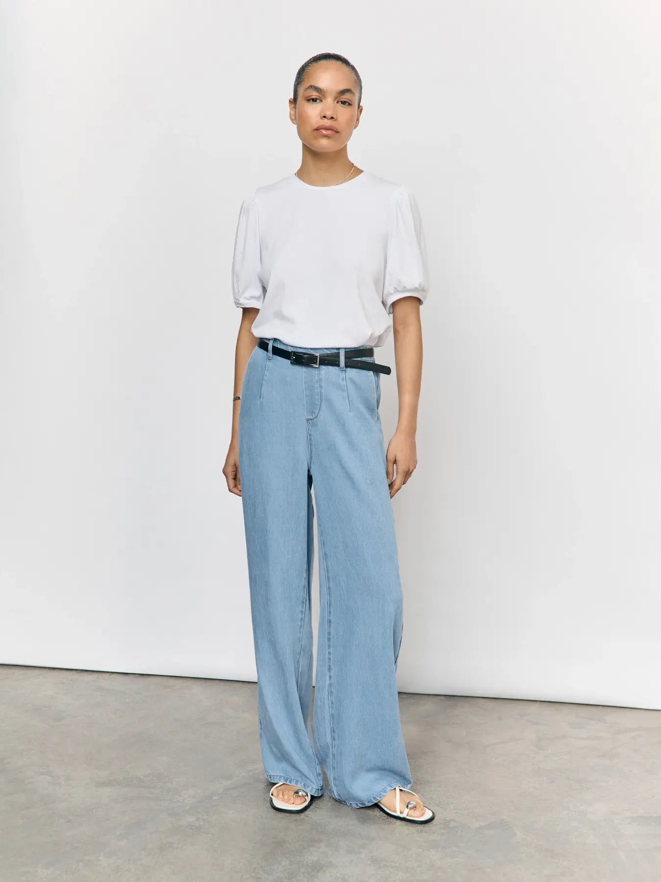 FRAME LISA WIDE PANTS LIGHT DENIM