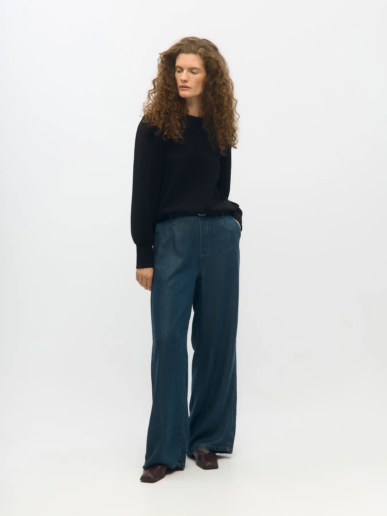 FRAME LISA WIDE PANTS DARK DENIM