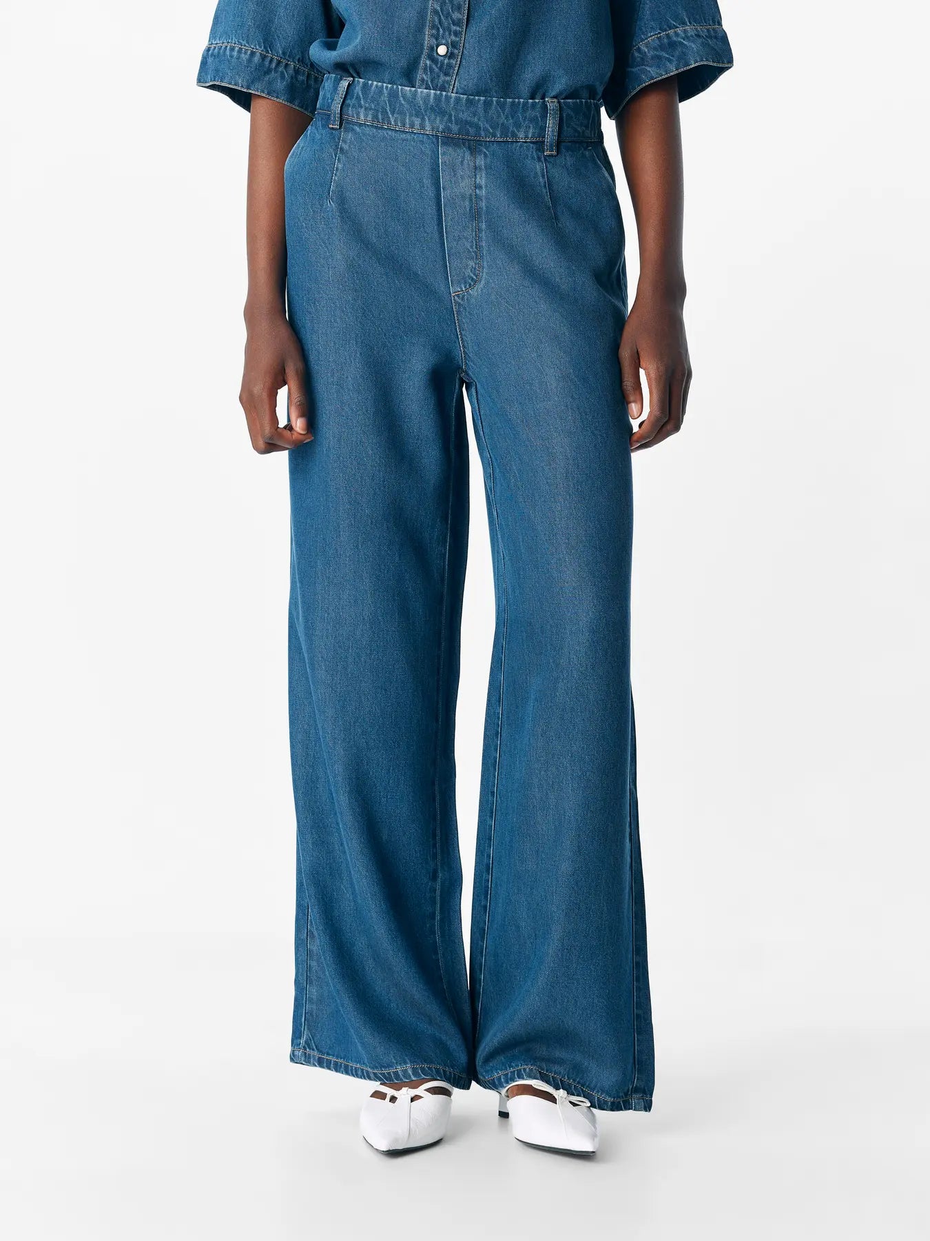 FRAME LISA WIDE PANTS DARK DENIM