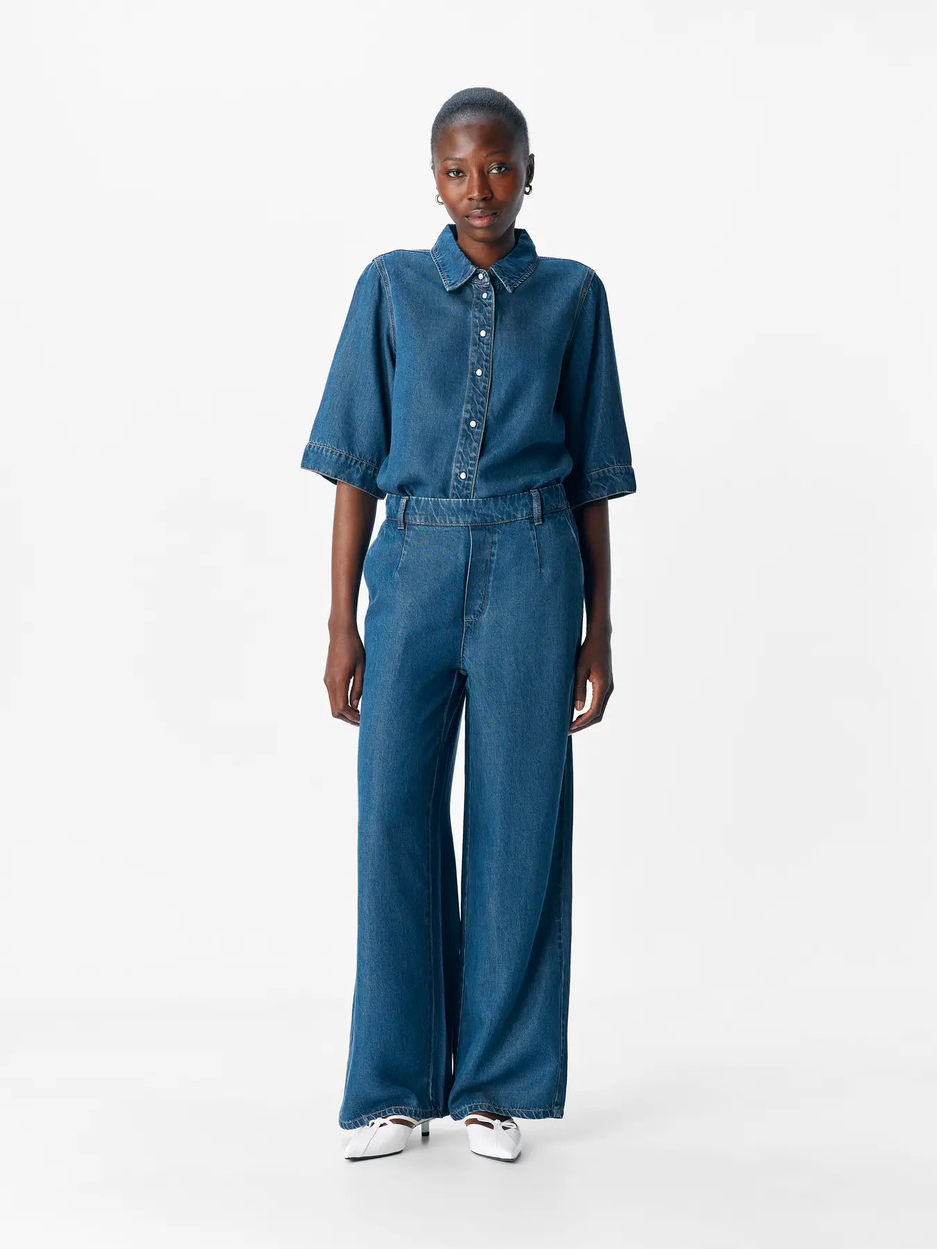 FRAME LISA WIDE PANTS DARK DENIM
