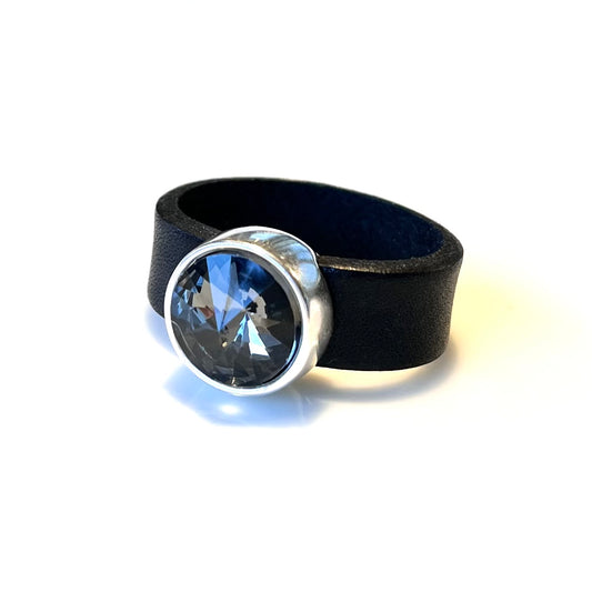 Läderring med silverplätering