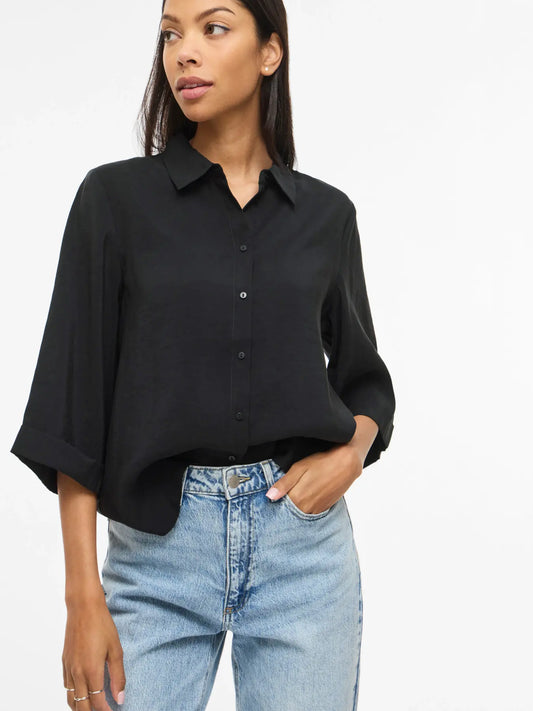 VIHULA 3/4 SHIRT BLACK