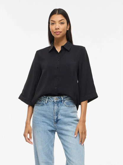 VIHULA 3/4 SHIRT BLACK