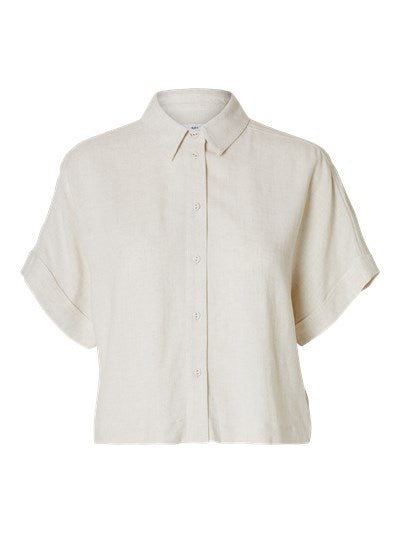 VIVA CROPPED SHIRT SANDSHELL