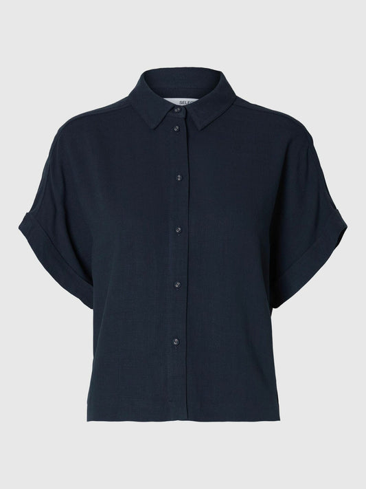 VIVA CROPPED SHIRT DARK SAPPHIRE