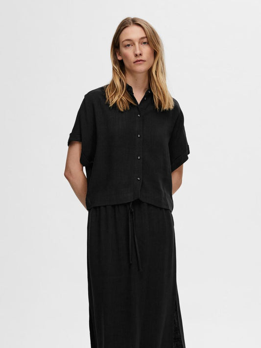 VIVA CROPPED SHIRT BLACK