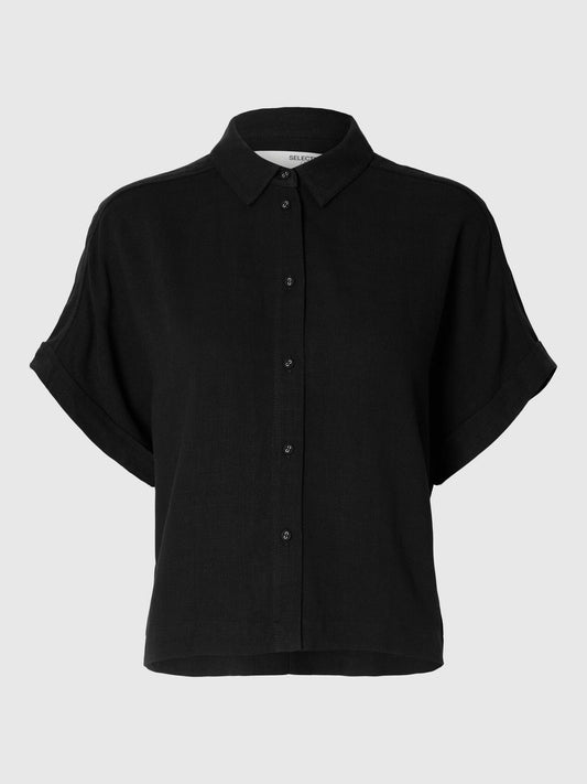 VIVA CROPPED SHIRT BLACK