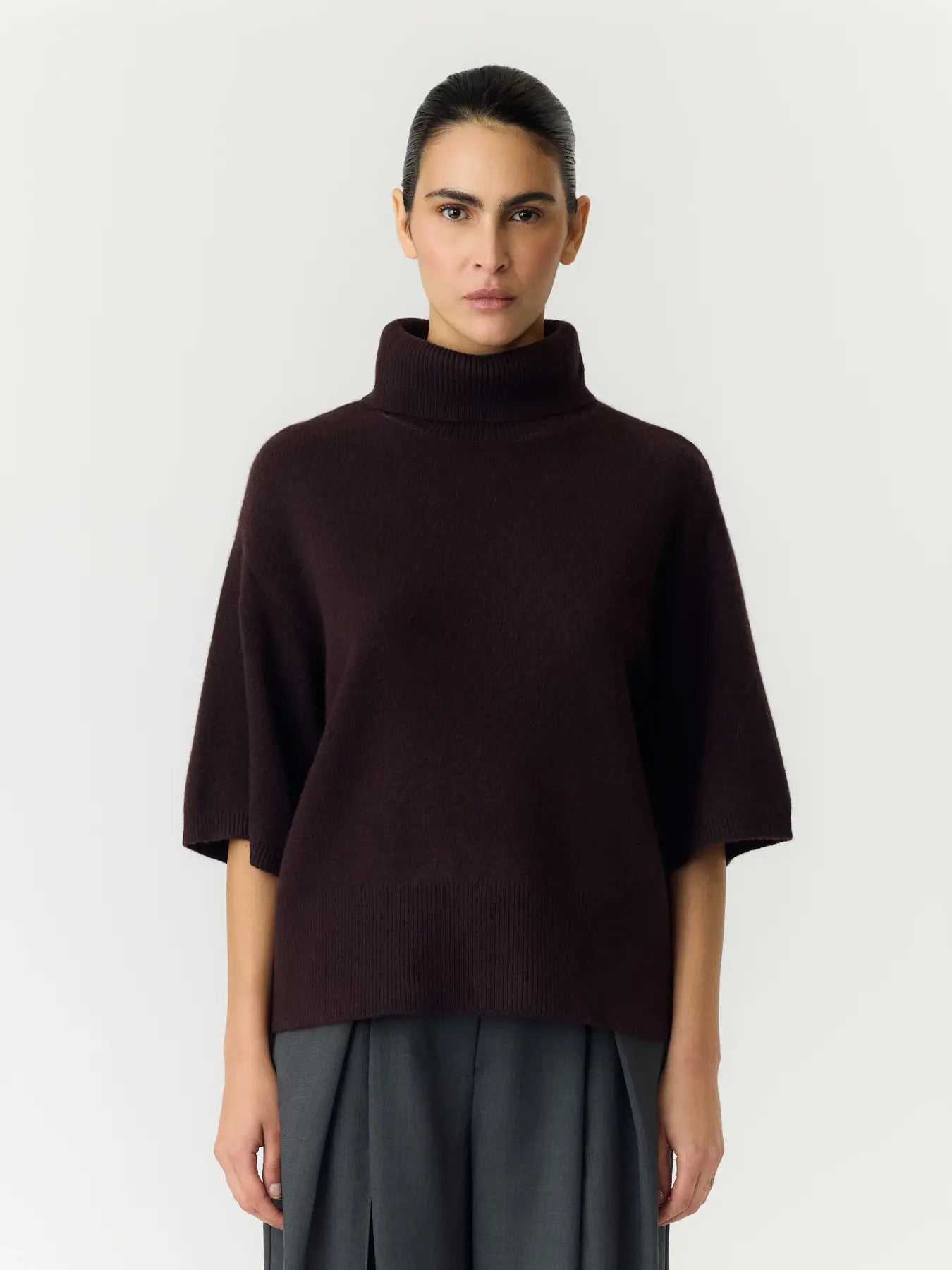 EMILA 2/4 WOOL KNIT BROWN
